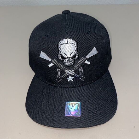 Black Hawk Joycap Skull AK-47 Flat Bill Ball Cap OS Black - Picture 1 of 5